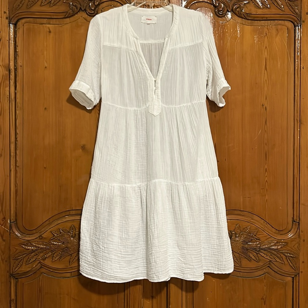 Xirena Billie Tiered Gauze Dress. White. Xs